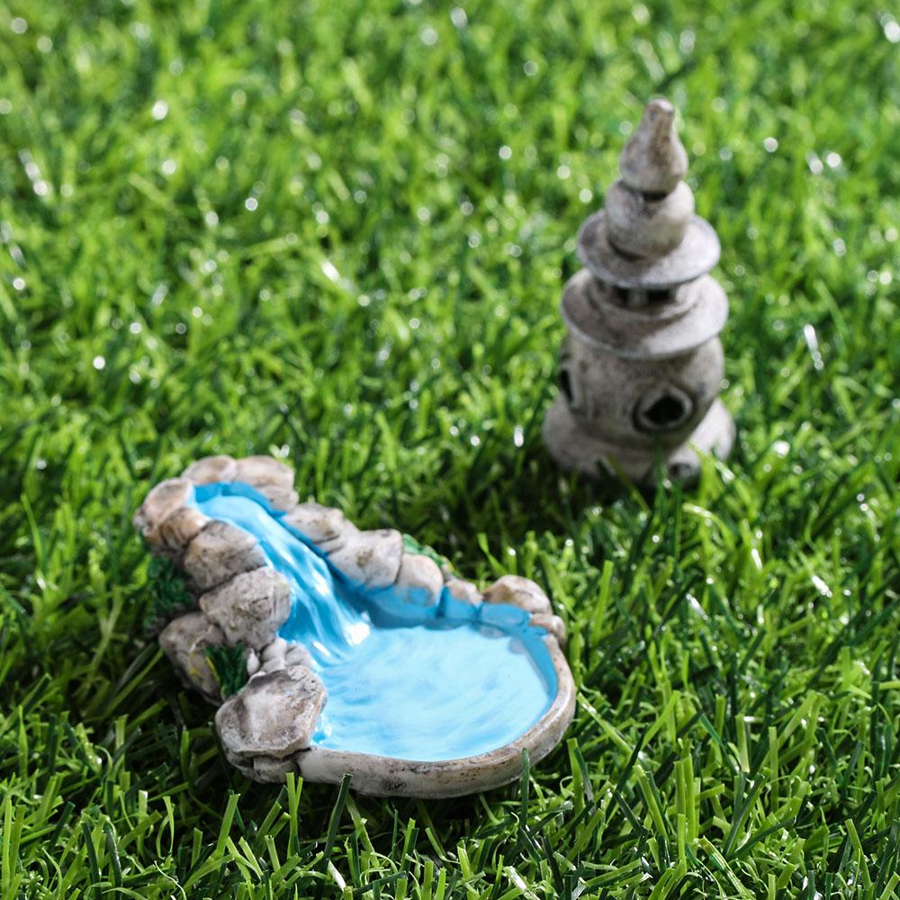 Craft Accessories Fairy Garden Resin Bonsai Ornament Home Decor Micro Landscape Grassland Bridge Pool Figurine Miniature Model