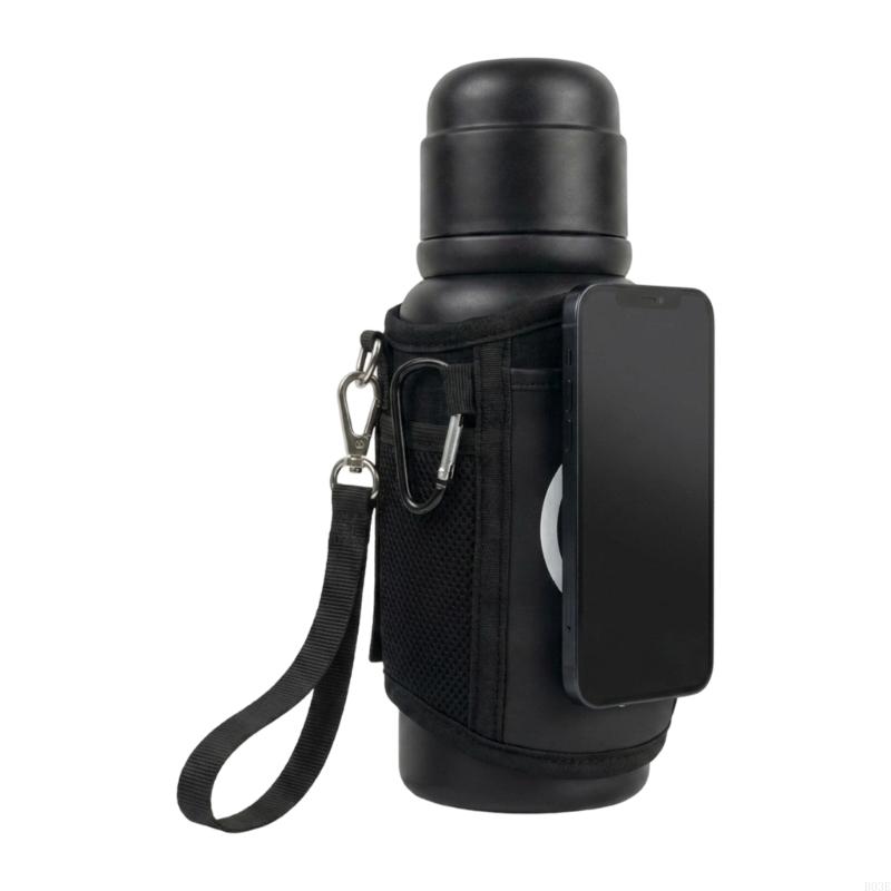 Durable Fabric Water Bottle Cover For Exercise Highlighting Storage Space And Headphone Area Flexible Textile Single Size B03E