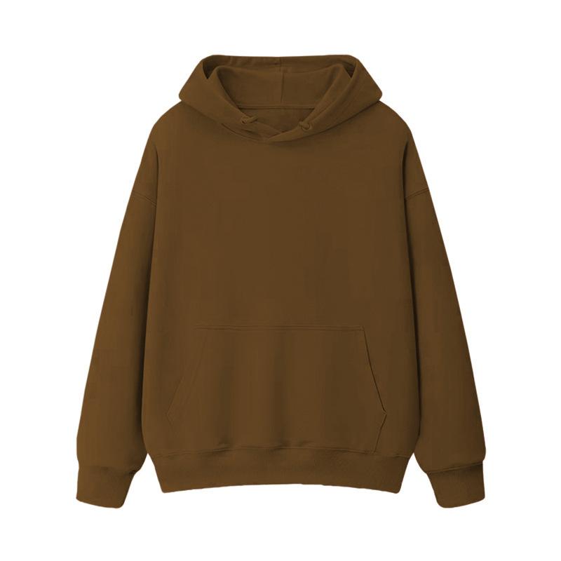 Fleece Thickened Loose Hooded Sweater Women's Autumn and Winter Warm Student Couple Solid Color Jacket Women's Clothing