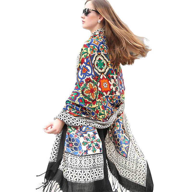 Winter Oversized Cashmere Wool Women Winter Luxury Pashmina Shawl Scarf Poncho чёрный