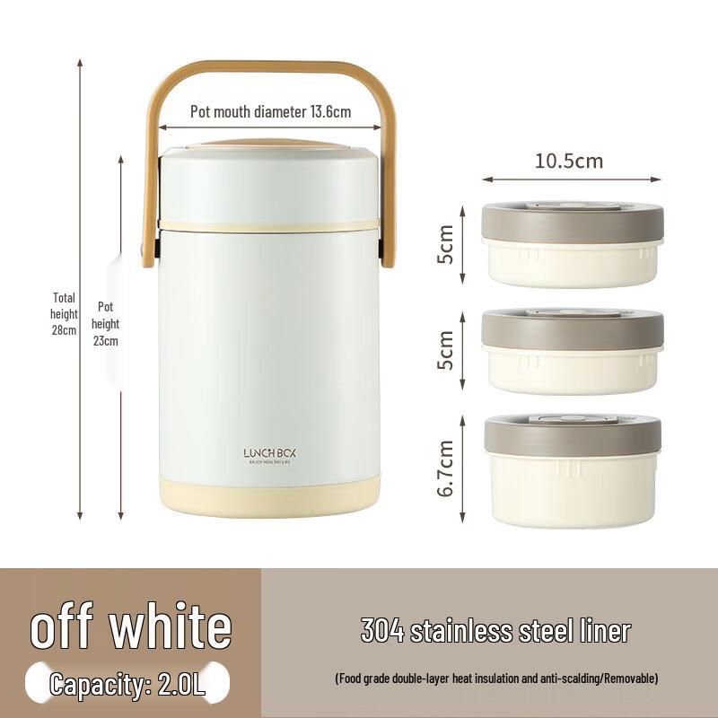 ZISIZ 1.6L Divided Lunch Box with Cutlery, Microwave Safe