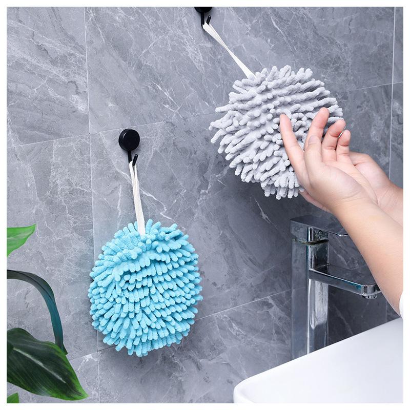 High Quality Chenille Hand Towels Kitchen Bathroom Hand Towel Ball With Hanging Loops Quick Dry Soft Absorbent Microfiber Towels