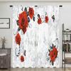 2 Pieces, 3D Space Retro Abstract Rose Curtains -30% Blackout - Suitable for Living Room, Bedroom, Valentine's Day Home Decorati