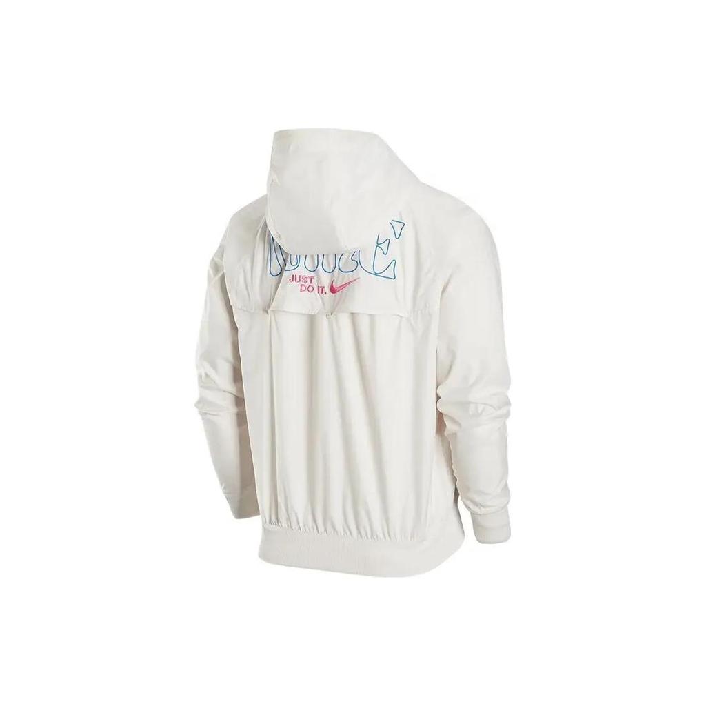 New Nike Woven Sports Hooded Windbreaker Jacket 'White' FJ7680-030