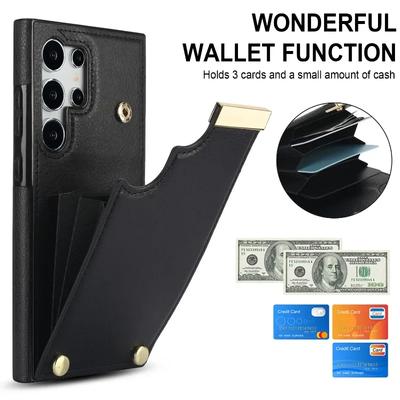 Leder Organizer Kartenfach Handyhülle für Samsung Galaxy S21 S23 FE S24 S22 Ultra Plus A15 A54 A53 A52S A14 A13 Brieftaschenhülle