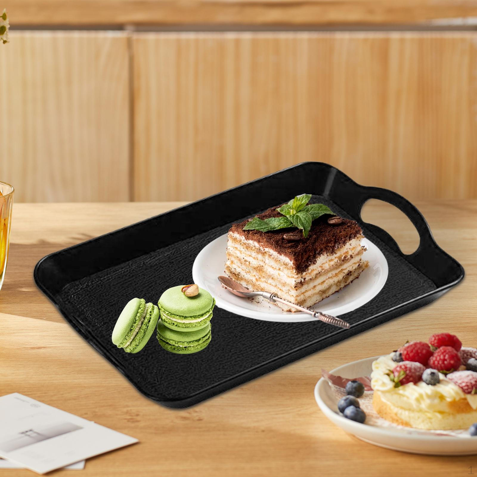 

Кавовий столик Сервірувальний піднос Тарілка Сучасний Практичний Піднос для закусок для Квартири Вечірки Black L