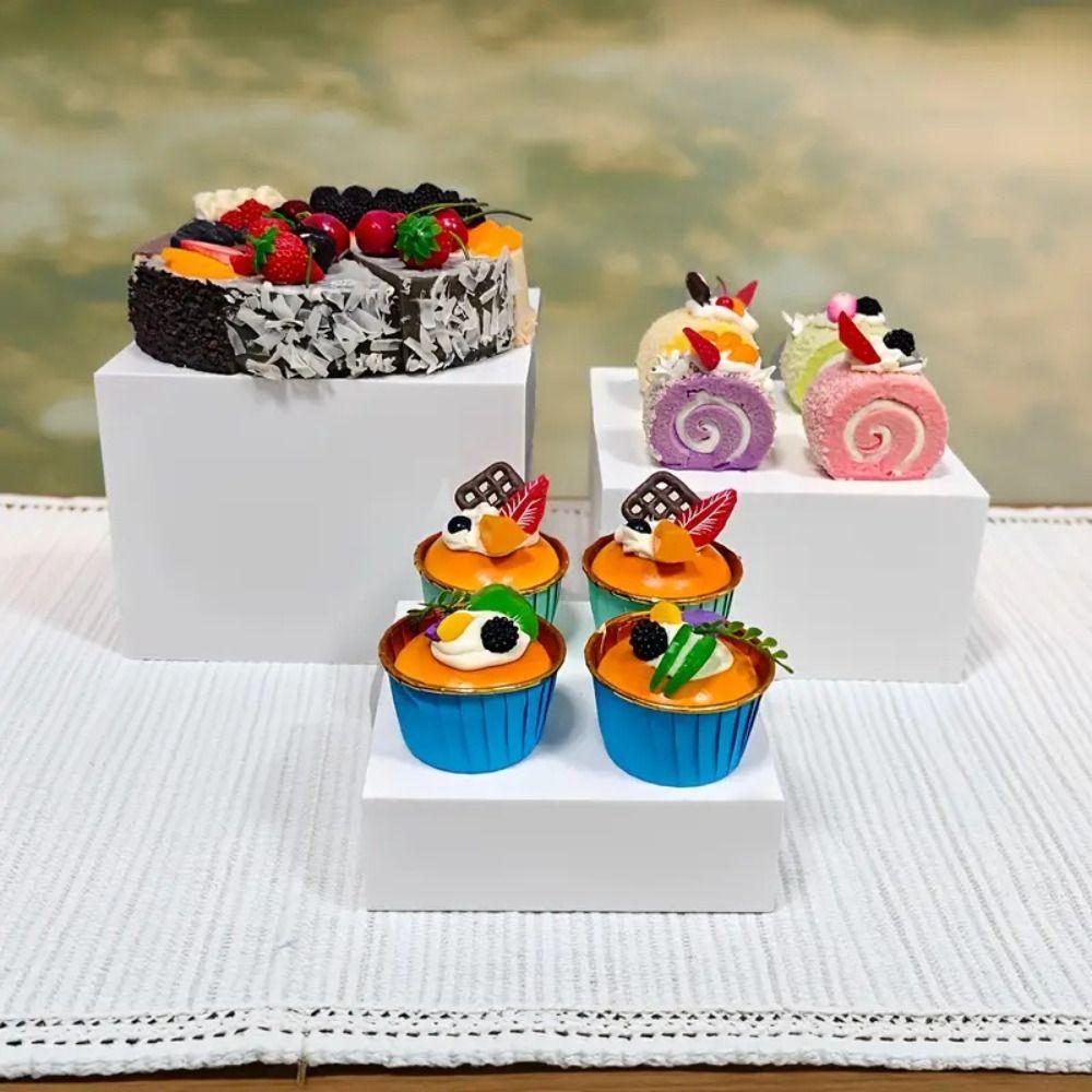 6 szt./zestaw Akrylowy Podwyższenie Bufetowe Stojak Stołowy Na Imprezę Wesele Figurki Zabawek Biżuterię