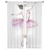 Ballerina Girl Sheer Window Curtains For Living Room Bedroom Modern Voile Tulle Curtains Fabric Drapes For Kitchen
