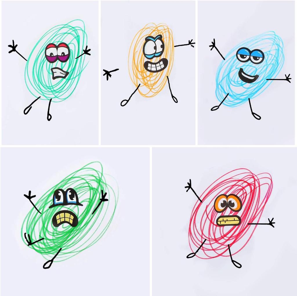 Funny Cartoon Face Stickers for Kids 10 Sheets/Pack Creative Decorative Stickers for Book, Laptop, Water Bottle, Notebook