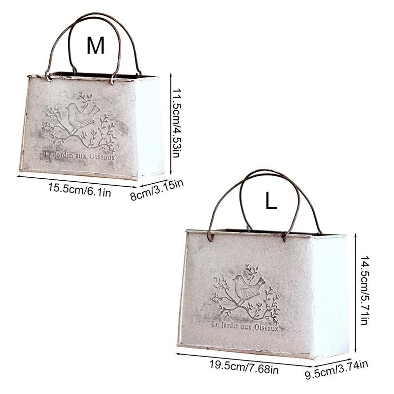 1Pc Flower Bucket Flower Arrangement Iron Flower Ware Garden Make Old Courtyard Iron Flower Pot Decorate Flower Pot Ornament