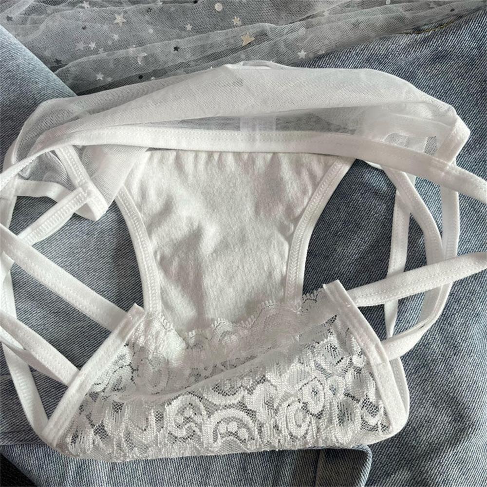 3pcs/Lots Lace Panties for Women Transparent Mesh Hip Male Briefs Low Rise Hollow Out Breathable Underwear Plus Size