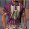 3D Printed Vintage Race Pattern Polo Polo Shirt Clothing Casual Short Sleeve Lapel Golf Lining
