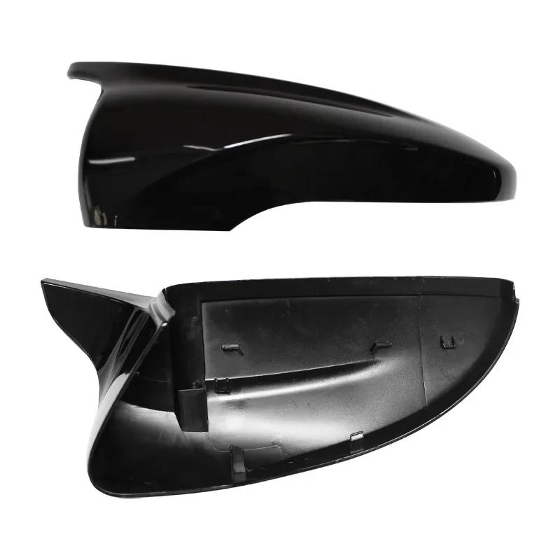 For VW JETTA MK6 Volkswagen Passat B7 Scirocco Beetle CC Eos Black Horn Carbon Add on Rear View Mirror Cap Cover High Quality