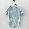Men's Cotton V-neck T-shirt Summer Short Sleeve