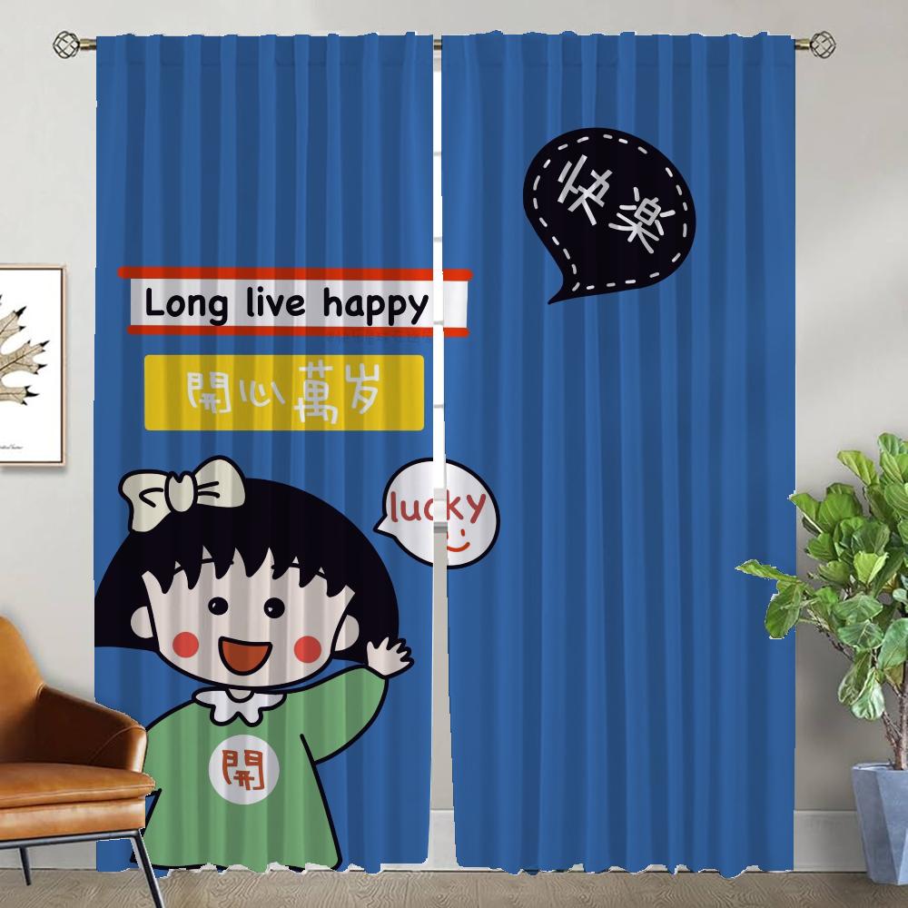 Vorhänge für Wohnzimmer Vorhang Chi-bi Maruko Raumteiler Jalousien Küchenvorhänge 2 Stück Tüll für Schlafzimmer Halloween Dekoration