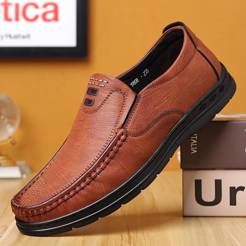 

Men S Leather Shoes Men S Business Formal Wear Shoes Casual Soft Leather Shoes JZ-19808 38 коричневий