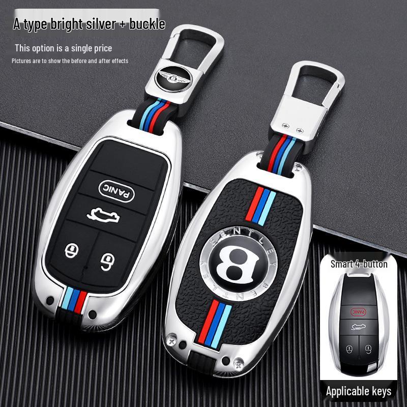 Bentley Key Case for Bentayga, Mulsanne, Flying Spur, Continental GT - High-Grade Metal Shell Key Bag for Men and Women