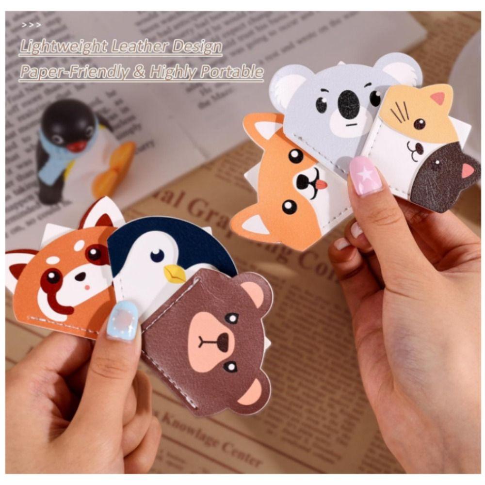 Corner-wrap Book Page Holders Leather Kids Reading Gifts Animal Shaped Bookmark  Book Lovers