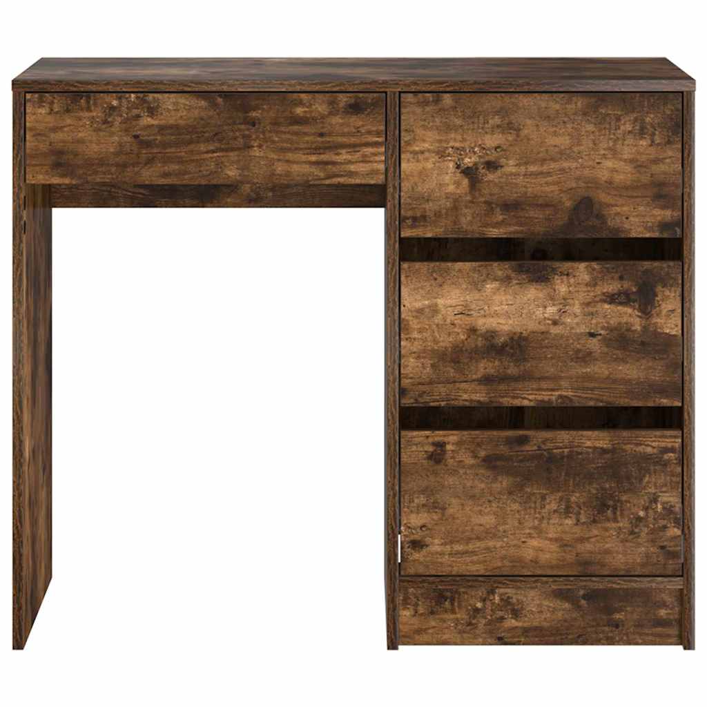 Desk Smoked Oak 90 x 37.5 x 75 cm Wood Based Material