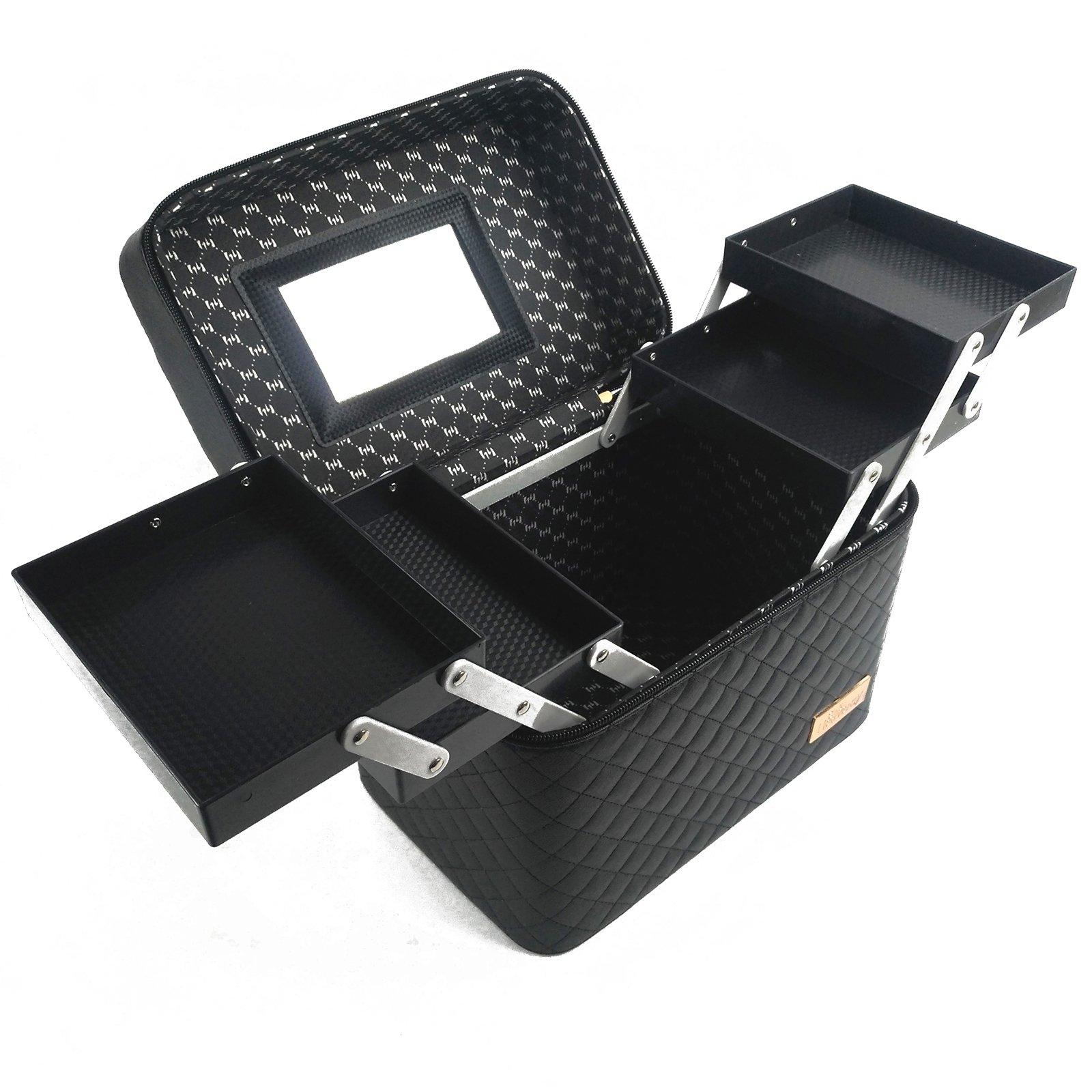 

Makeup Box mirror and Y2+ [with two-tiered tray] (Black) чорний