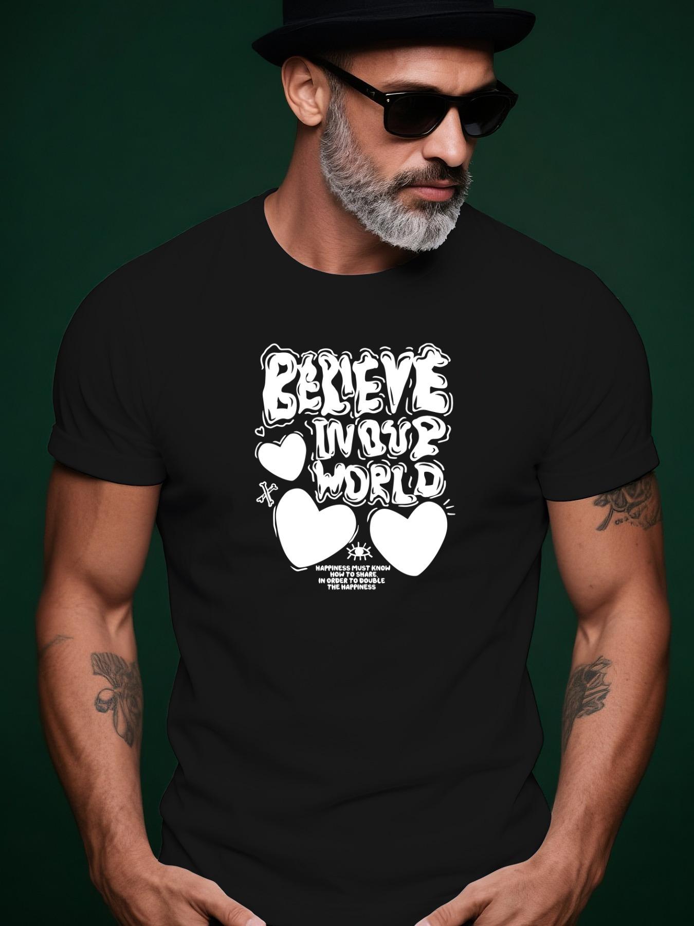 Short Sleeve Tshirt with Believe in Yourself Motivation... XXXL