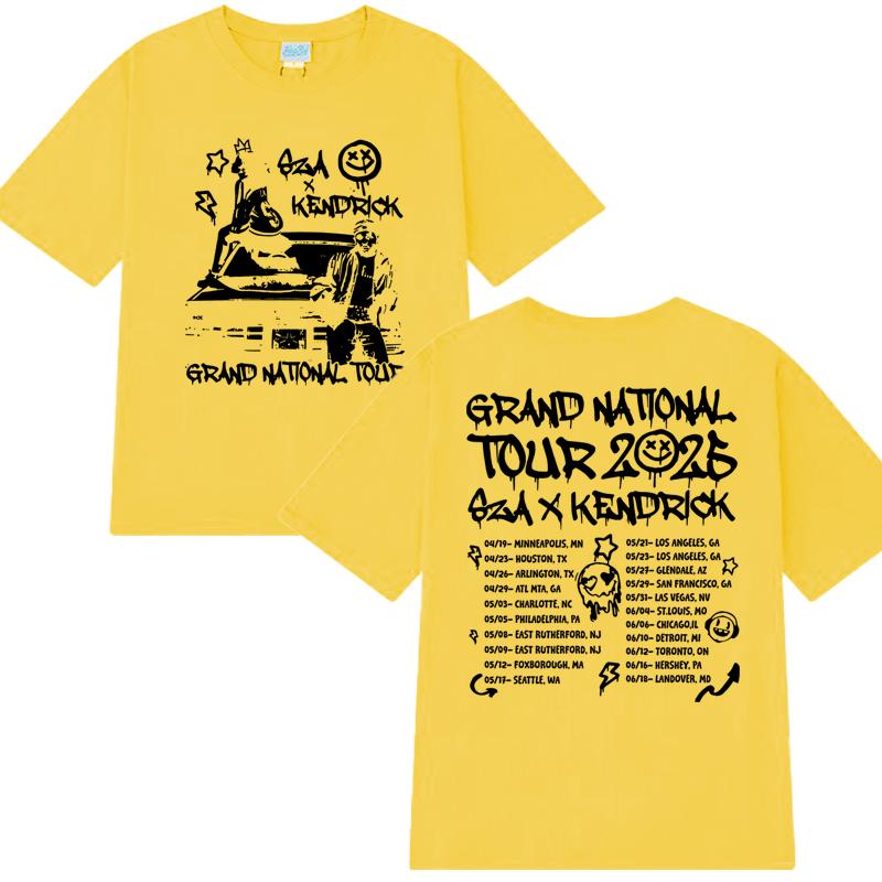 Nové Kendrick Lamar SZA Grand National Tour 2025 Tričko Pánské Dámské vintage Hip Hop streetwear Unisex Bavlna krátký rukáv trička