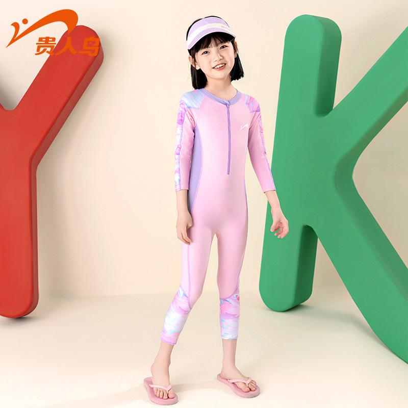 

Девочки, купальник с длинным рукавом, цельный, быстросохнущий, с плавками 8