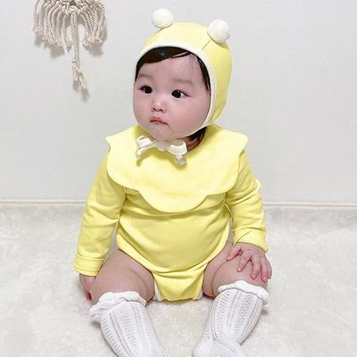 IMBEBE BABIBER SUT + Bib + Hat Set Size S, Korea Best Childrens Clothes