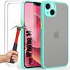Protective Case for iPhone 14 - E.F.CONNECTION - Silicone + PC - Semi-rigid - Turquoise - Shockproof