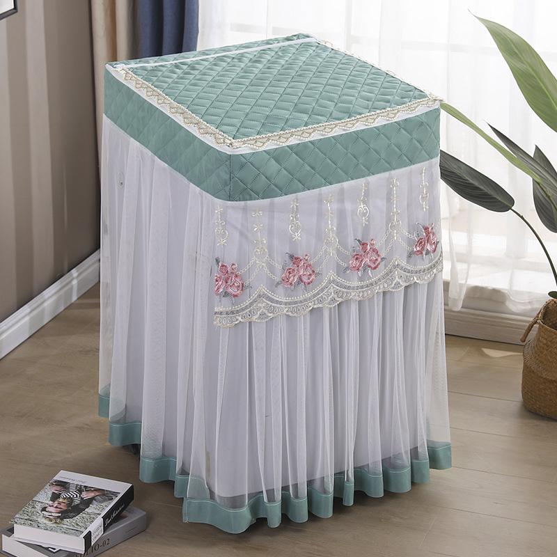 1PC Drum Washing Machine Washable Embroidery Universal Dustproof Cover Protective Sleeve Fibre Cover Fully Automatic Machine