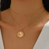 Vintage necklace, sunflower niche high-end jewelry, super long face pendant, trendy women's collarbone chain