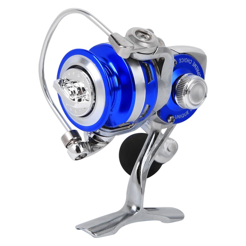 All Metal Mini Ice Winter Rock Sea Fishing Lure Spinning Reel Fishing Ling Wheel Tackleblue silver
