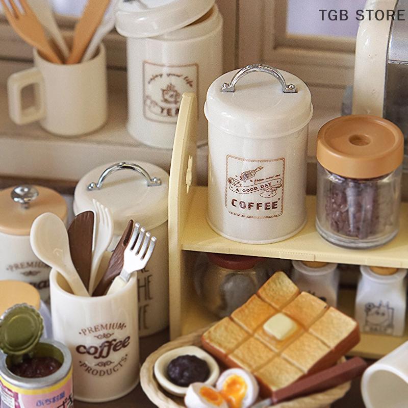 3Pcs Simulation Nordic Storage Jar Model Candy Box Miniature Food And Play Dry Goods Cans Kitchen Storage Organzier