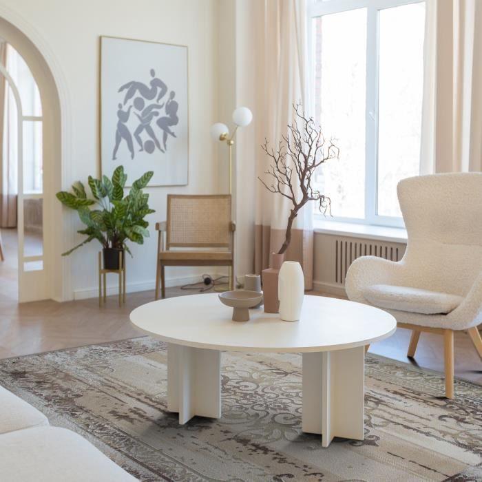 Vintage Living Room Rug Medallion Pattern Beige 120x170