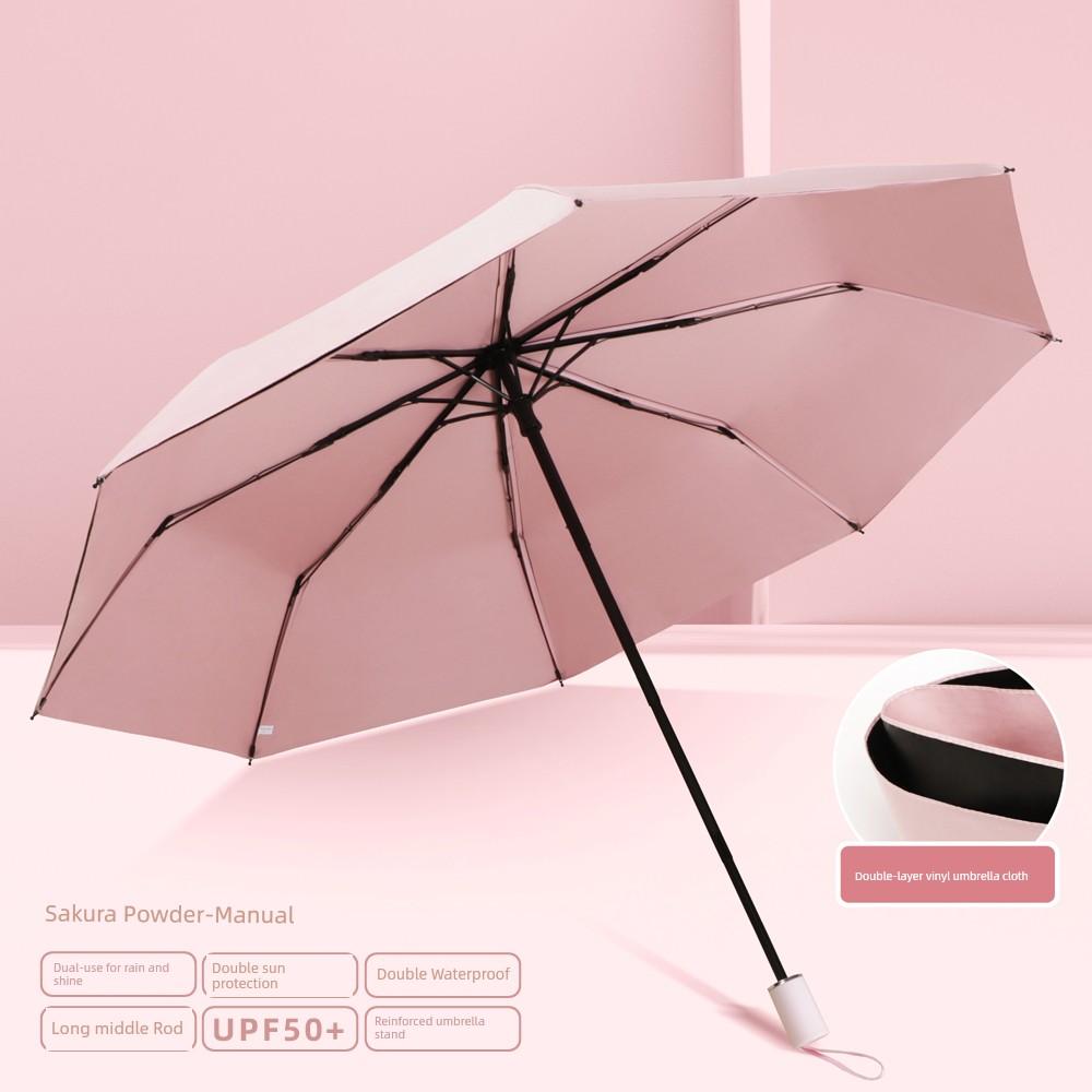 Double-Layer Umbrella for Both Rain and Sun, Reinforced Folding Umbrella for Men and Women, Fully Automatic, Super Strong Sun Protection and Uv