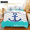 Marine Anchor Pattern Duvet Cover Set Fashion Bedding Set Ultra Soft Quilt Cover And Pillowcases For Kids Teens Boys Bedroom