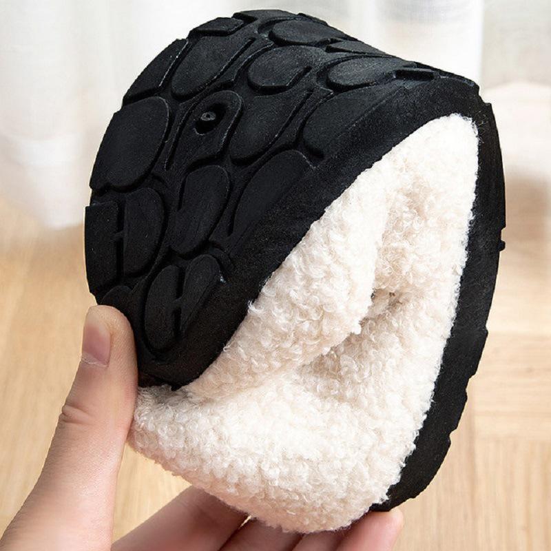 2025 Autumn/Winter Korean-Style Moccasins: Women's Indoor/Outdoor Shallow Cut Velvet Cotton Shoes