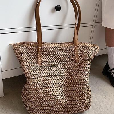 Summer Large-capacity Straw Woven Bag Women's New Commuter Shoulder Bag Seaside Beach Weaving