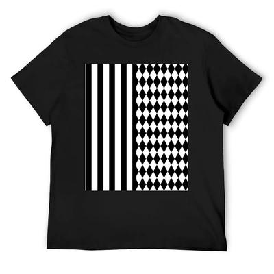 Svartvit Harlekin Rutor och Ränder T-shirt plus size kläder oversizeds kawaii kläder herr t-shirt