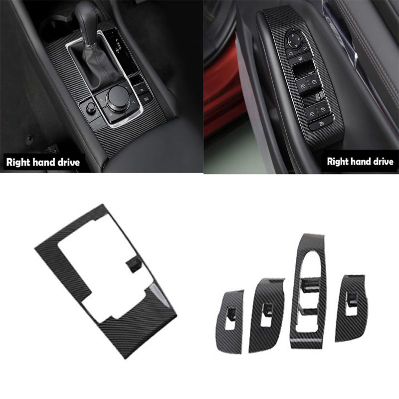 LHD RHD For Mazda 3 BP - ABSwindow rise switch panle Central Console Gear Shift Panel front Water Cup Cover Accessories