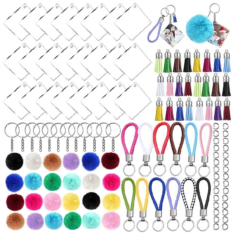 

126x Clear Acrylic for Key Chain Embryo Accessory Snap Hooks Braided for Key Cha 1