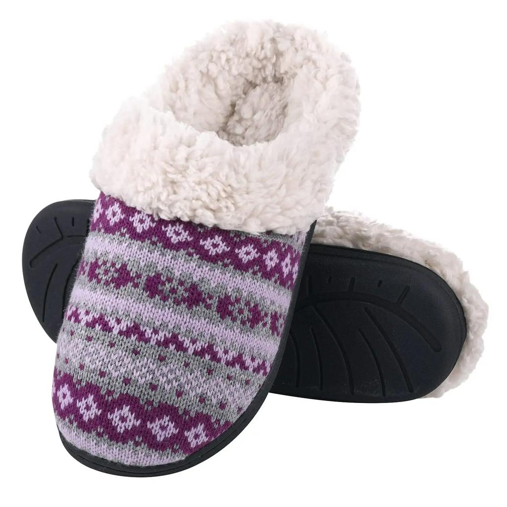 Fashion Litfun Women Winter Fur Slippers Men Warm Cozy Plush Fluffy Home Cotton Shoes Plush Antiskid Slippers Indoor Furry Slippers