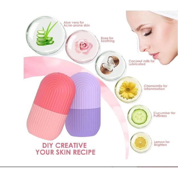 Face Ice Roller Silicone Mold – Reusable Ice Cube Skin Care Tool for Radiant Skin, Puffy Eyes Relief, Pore Shrinking & Anti-Aging Therapy
