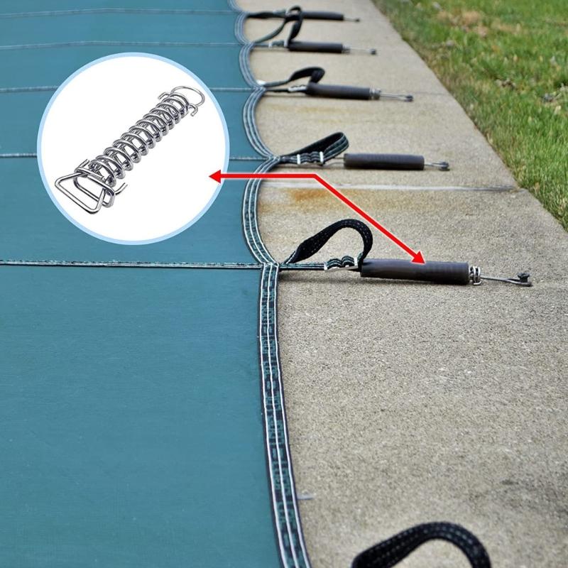 Heavy Type Pool Winterization Spring With Stainless Steel Construction and Protective Sleeve D Rings Plug
