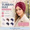 Women's Turban Head Wrap with Pleated Twist Knot, Stretchy Full Coverage Chemo Cap for Everyday Wear and Travel