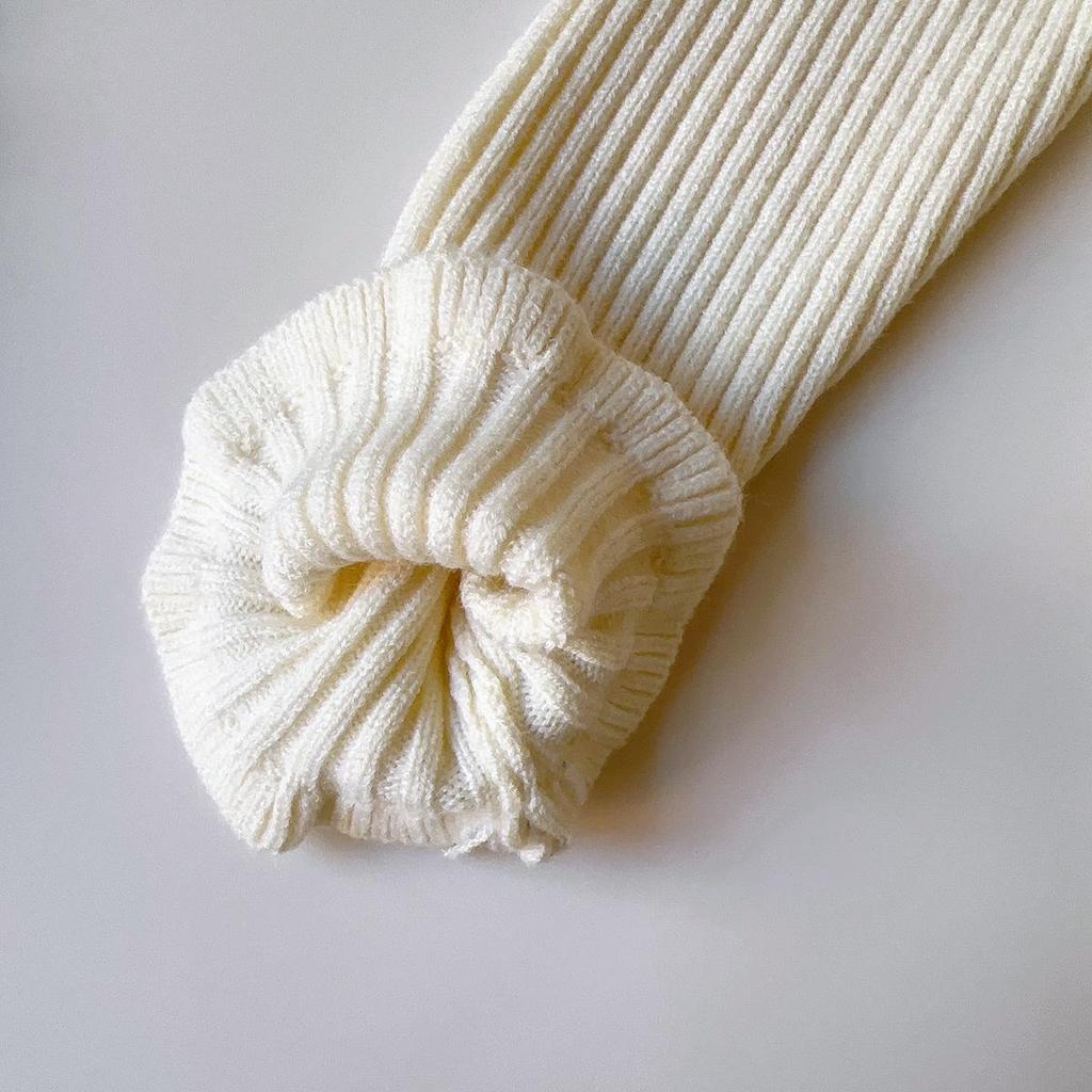 Mädchen Winter Strickpullover mit französischem Rüschenkragen