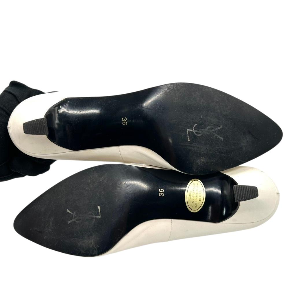 Used YVES SAINT LAURENT Pumpspumps Off White Leather Women