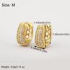 Nidin Light Luxury White Zircon Angular Hollow Round Hoop Earrings For Women Female Fashion Temperament Ear Jewelry Party Gifts