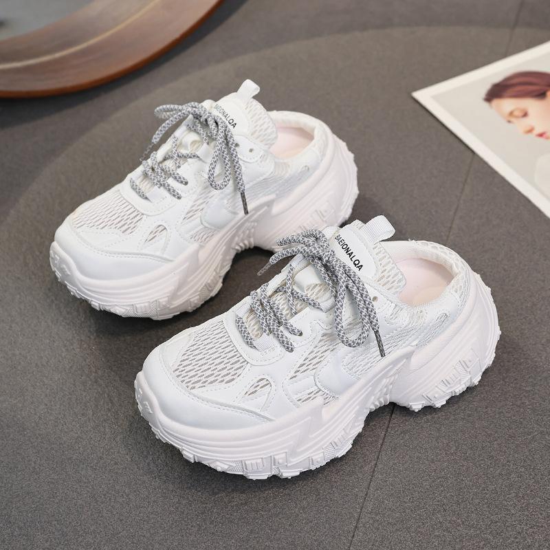 Old Dirty Durian Platform Women's 2025 New Casual Versatile Mesh Heightening Sneakers
