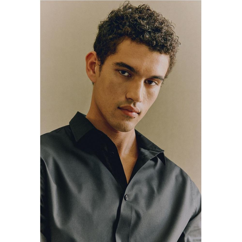 H M Easy Care sliM Fit sHirt Black